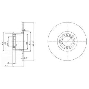 FRONT SOLID BRAKE DISC PAIR - 213.5MM DIAMETER