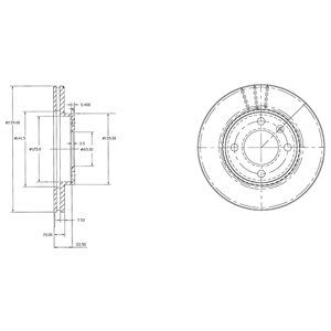 FRONT VENTED BRAKE DISC PAIR - 239MM DIAMETER