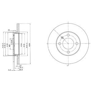 FRONT SOLID BRAKE DISC PAIR - 239MM DIAMETER