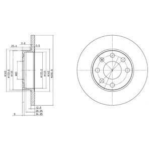 FRONT SOLID BRAKE DISC PAIR - 236MM DIAMETER