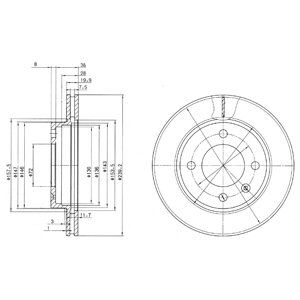 FRONT VENTED BRAKE DISC PAIR - 239.5MM DIAMETER