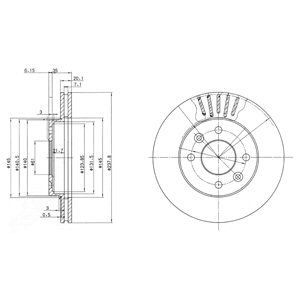 Front Vented Brake Disc Pair Coated - 238mm Diameter