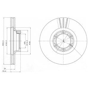 FRONT VENTED BRAKE DISC PAIR - 252MM DIAMETER