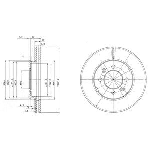 FRONT VENTED BRAKE DISC PAIR - 240MM DIAMETER