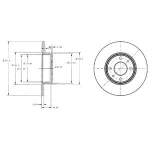 REAR SOLID BRAKE DISC PAIR - 251MM DIAMETER