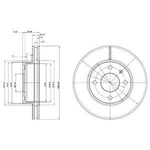 FRONT VENTED BRAKE DISC PAIR - 259.6MM DIAMETER