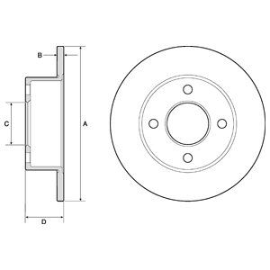 REAR SOLID BRAKE DISC PAIR - 245MM DIAMETER