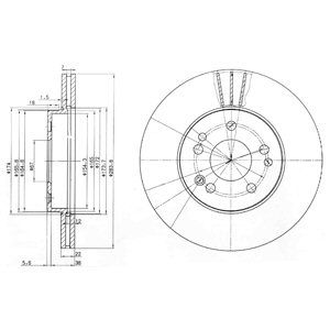 FRONT VENTED BRAKE DISC PAIR - 284MM DIAMETER