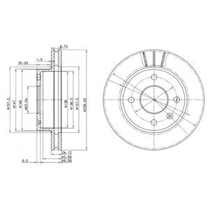 FRONT VENTED BRAKE DISC PAIR - 239.7MM DIAMETER