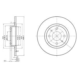 FRONT SOLID BRAKE DISC PAIR - 257MM DIAMETER