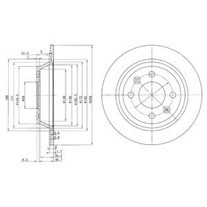 Rear Solid Brake Disc Pair - 258mm Diameter