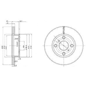 FRONT VENTED BRAKE DISC PAIR COATED - 238MM DIAMETER