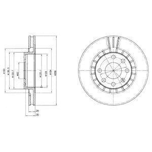 FRONT VENTED BRAKE DISC PAIR - 256MM DIAMETER