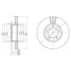 FRONT VENTED BRAKE DISC PAIR - 284MM DIAMETER