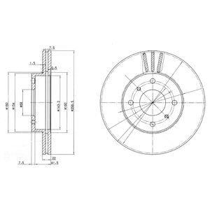 FRONT VENTED BRAKE DISC PAIR - 257MM DIAMETER