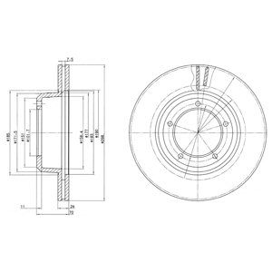 FRONT VENTED BRAKE DISC PAIR - 298MM DIAMETER