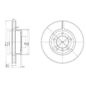 FRONT VENTED BRAKE DISC PAIR - 291MM DIAMETER