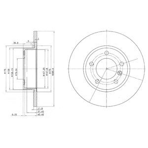 FRONT SOLID BRAKE DISC PAIR - 286MM DIAMETER