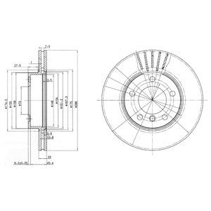 FRONT VENTED BRAKE DISC PAIR - 286MM DIAMETER