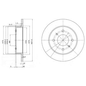 Rear Solid Brake Disc Pair - 258mm Diameter