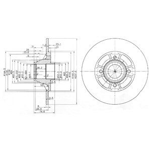 REAR SOLID BRAKE DISC PAIR - 238MM DIAMETER