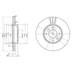 FRONT VENTED BRAKE DISC PAIR - 262MM DIAMETER