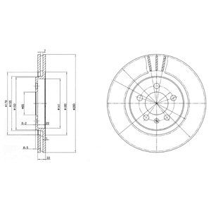 FRONT VENTED BRAKE DISC PAIR - 280MM DIAMETER