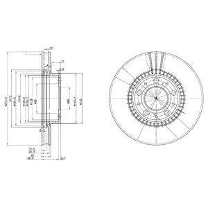 Front Vented Brake Disc Pair - 280mm Diameter