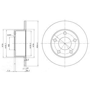 Rear Solid Brake Disc Pair - 245mm Diameter