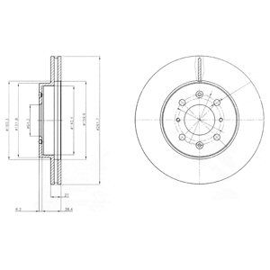 Front Vented Brake Disc Pair - 262mm Diameter