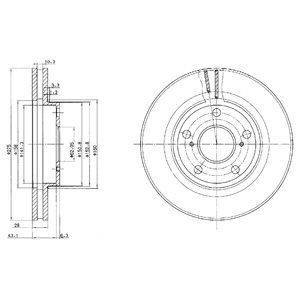 FRONT VENTED BRAKE DISC PAIR - 275MM DIAMETER