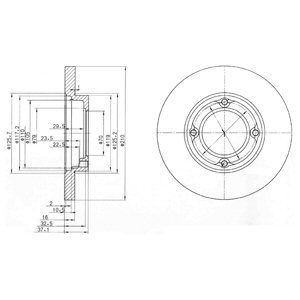 FRONT SOLID BRAKE DISC PAIR - 210MM DIAMETER