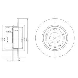 REAR SOLID BRAKE DISC PAIR - 261MM DIAMETER