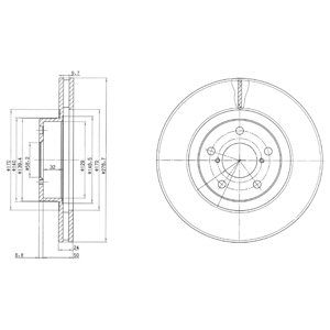 Front Vented Brake Disc Pair Coated - 277mm Diameter