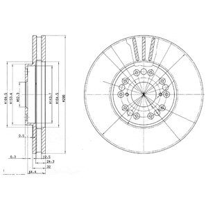 FRONT VENTED BRAKE DISC PAIR - 296MM DIAMETER