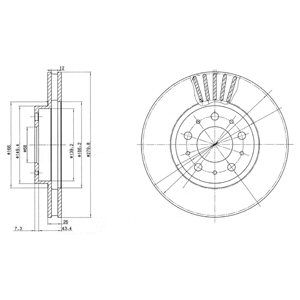 Front Vented Brake Disc Pair - 280mm Diameter