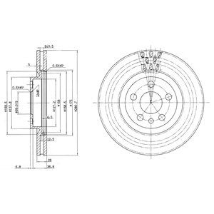 FRONT VENTED BRAKE DISC PAIR - 281MM DIAMETER