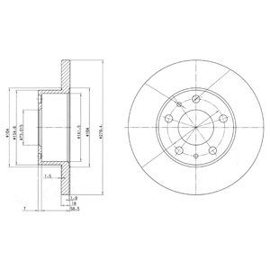 FRONT SOLID BRAKE DISC PAIR - 280MM DIAMETER