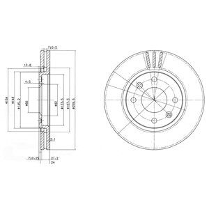 FRONT VENTED BRAKE DISC PAIR - 260MM DIAMETER