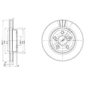 FRONT VENTED BRAKE DISC PAIR - 255MM DIAMETER