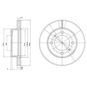 FRONT VENTED BRAKE DISC PAIR - 255MM DIAMETER