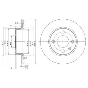 Front Solid Brake Disc Pair - 236mm Diameter