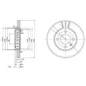 Front Vented Brake Disc Pair - 239mm Diameter