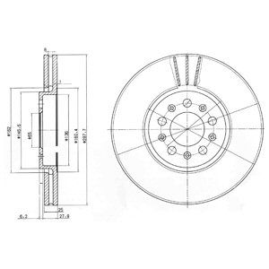 Front Vented Brake Disc Pair Coated - 288mm Diameter