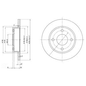 FRONT SOLID BRAKE DISC PAIR - 239.5MM DIAMETER