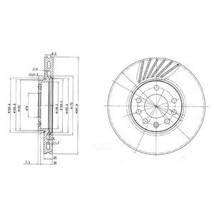 VENTED BRAKE DISC PAIR COATED - 288MM DIAMETER