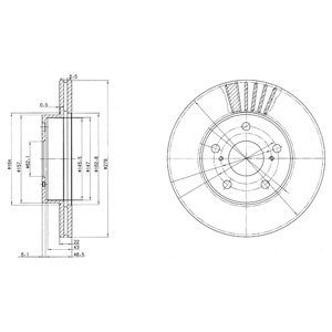 FRONT VENTED BRAKE DISC PAIR - 279MM DIAMETER