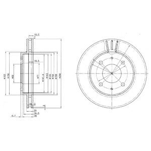 FRONT VENTED BRAKE DISC PAIR - 256MM DIAMETER