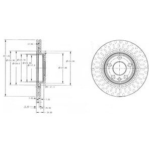 FRONT VENTED BRAKE DISC PAIR - 257MM DIAMETER