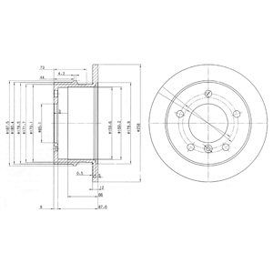 REAR SOLID BRAKE DISC PAIR - 258MM DIAMETER